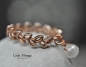 Preview: Blattring Silber - 925 - Schmaler Silberring Offen  - Baumeln Ring - Rosenquarz - Minimalistisch - Personalisiert - Handmade - Geschenkidee
